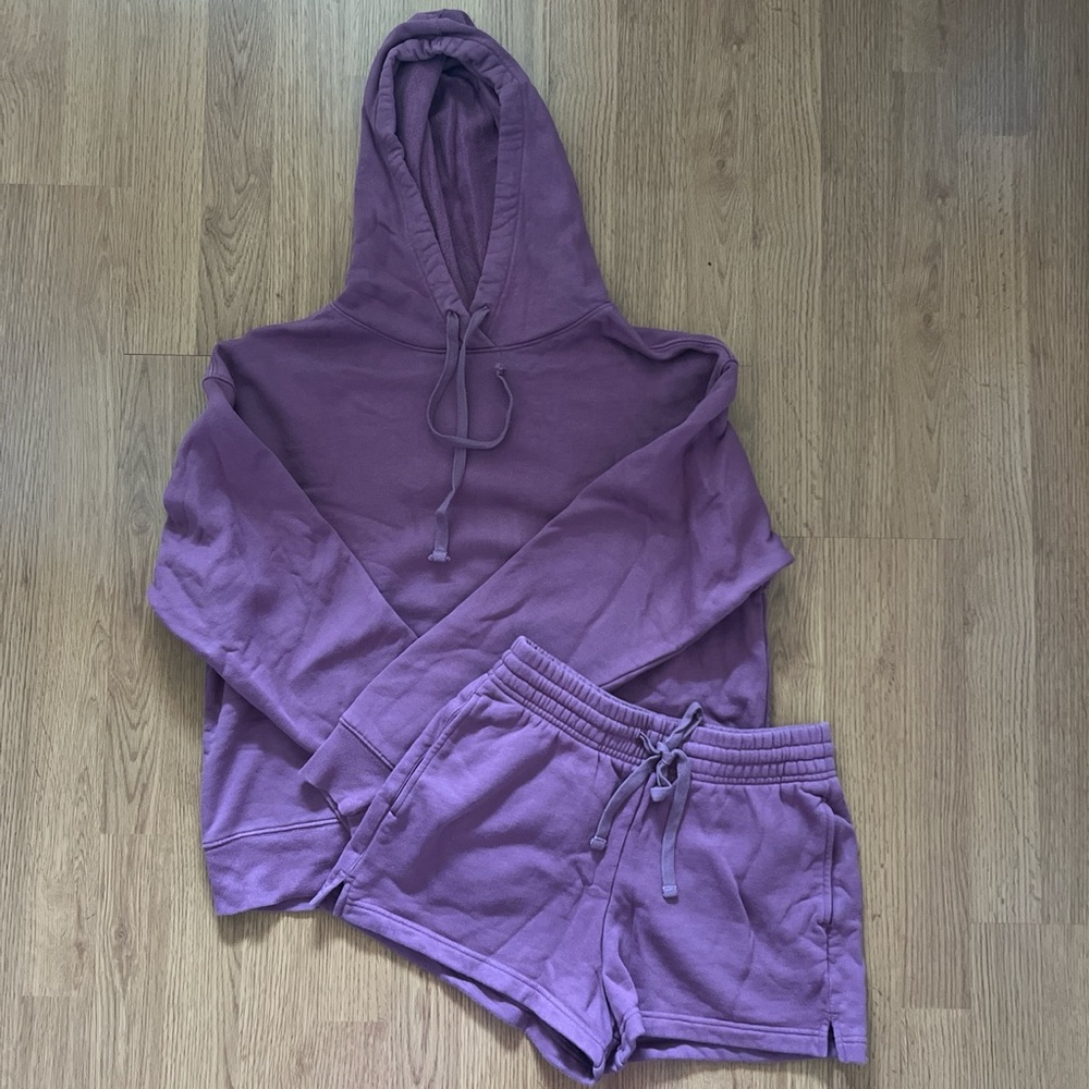 Girlfriend Collective purple sweat set